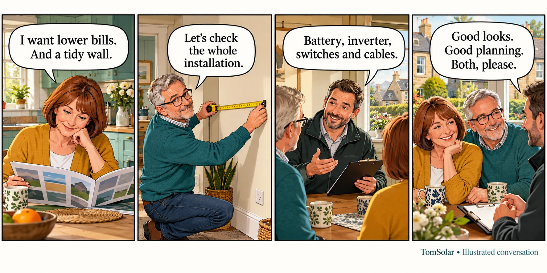 TomSolar illustrated conversation. Not an installation diagram.